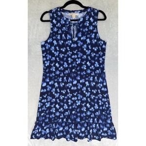 Michael Kors Dress Women Small Navy Blue Abstract Artsy Art Deco Office Business